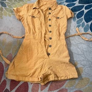 Yellow/mustard  Button-Up Romper